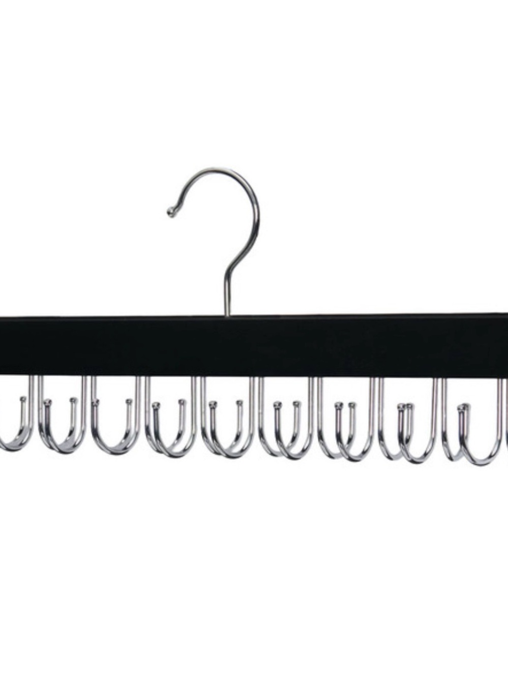 Multi-Pair Tie and Belt Hanger - Black and Chrome